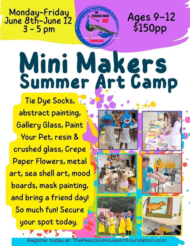 Mini Makers Summer Art Camp at The Peacock House!