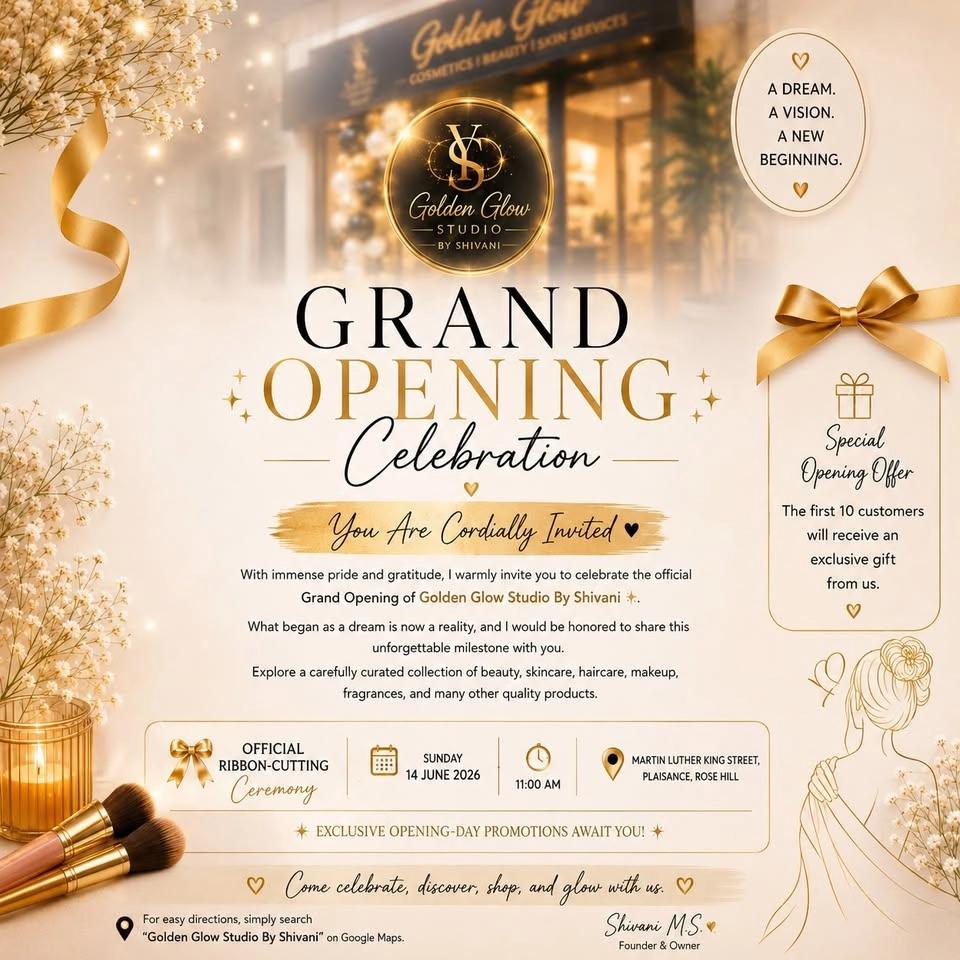 ✨ Grand Opening Celebration – Golden Glow Studio By Shivani✨