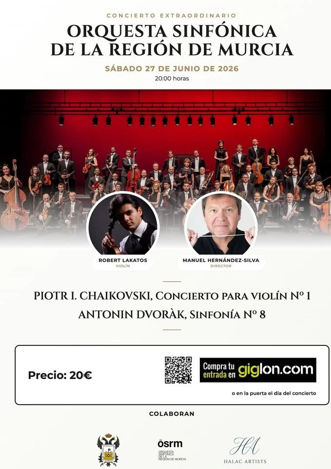 Orquesta Sinfonica de la Región de Murcia / Tchaikovsky Concierto para Violín y Dvórak Sinfonía No 8