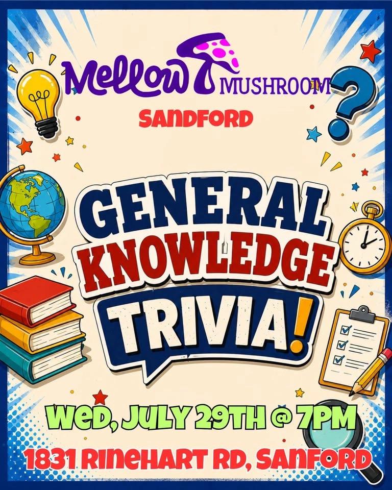 General Knowledge Trivia @ The Mellow Mushroom Sanford