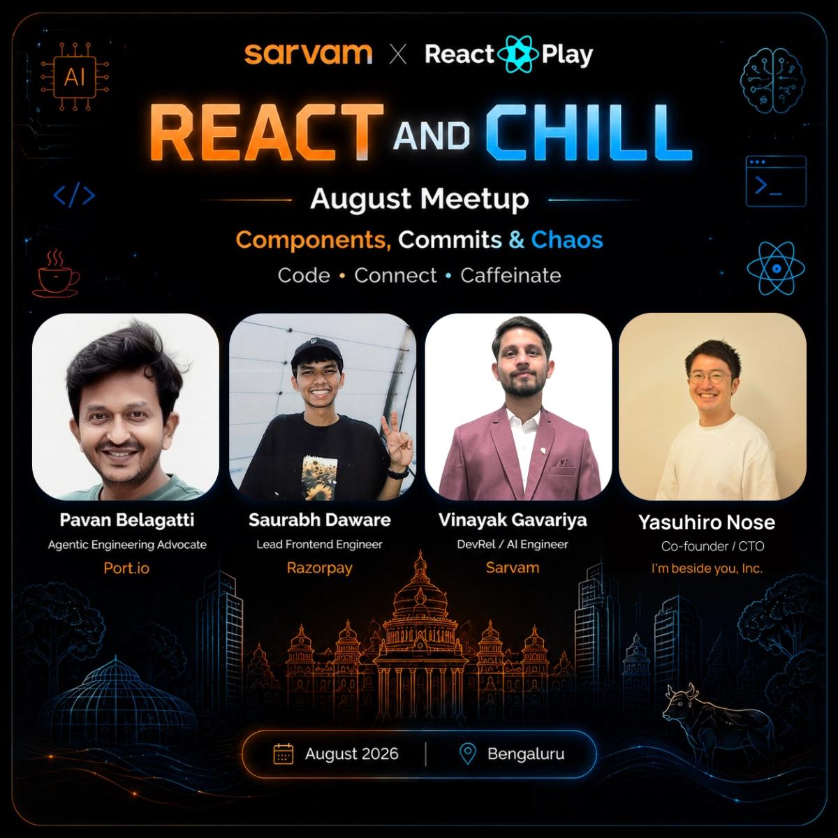 Sarvam X Reactplay - 27th Edition - 8th August