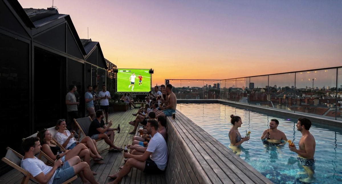 South Africa vs. Canada Game from Rooftop Pool | The Delta x The Lekker Network