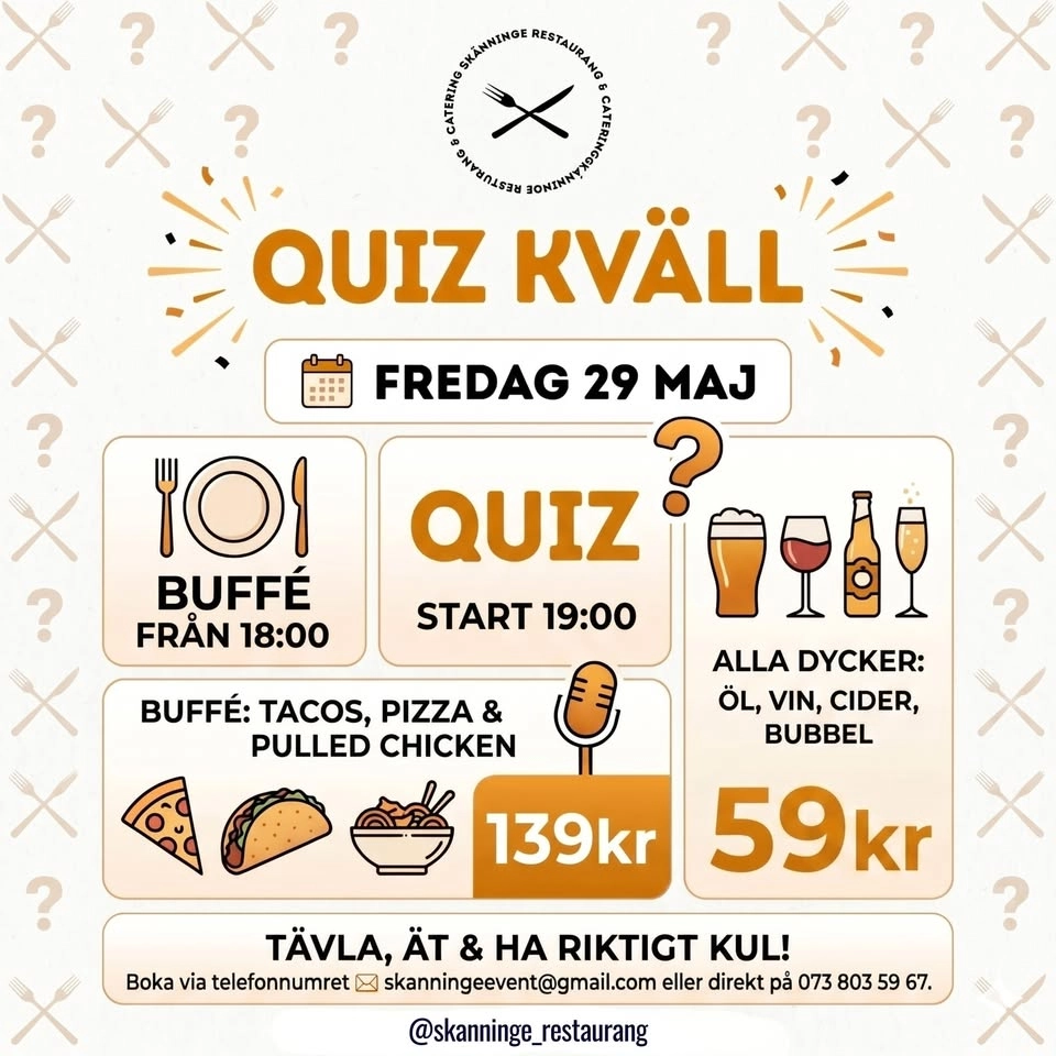 Quizkväll 29 maj