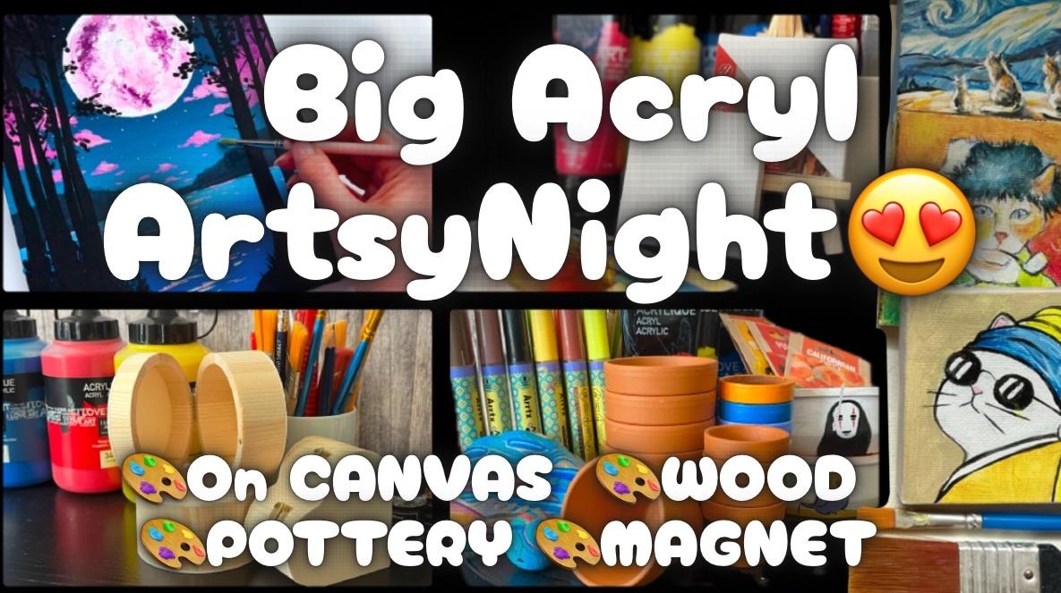 🎨EVERYONE CAN PAINT like this!😍Choose Canvas/Wood/MagnetCanvas🍷ART SOCIAL 🍕