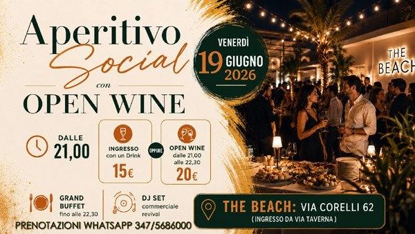 Venerdì 19 Giugno: Aperitivo Social con OpenWine e DJset al The BEACH Milano