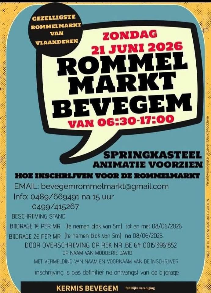 Mieke maakt op rommelmarkt Bevegem.