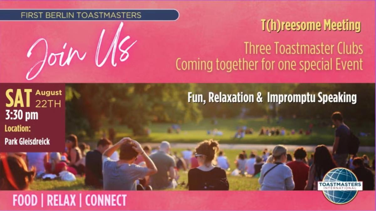 ☀️ Picnic. People. Public Speaking. It’s happening again: T(h)reesome Vol. III!