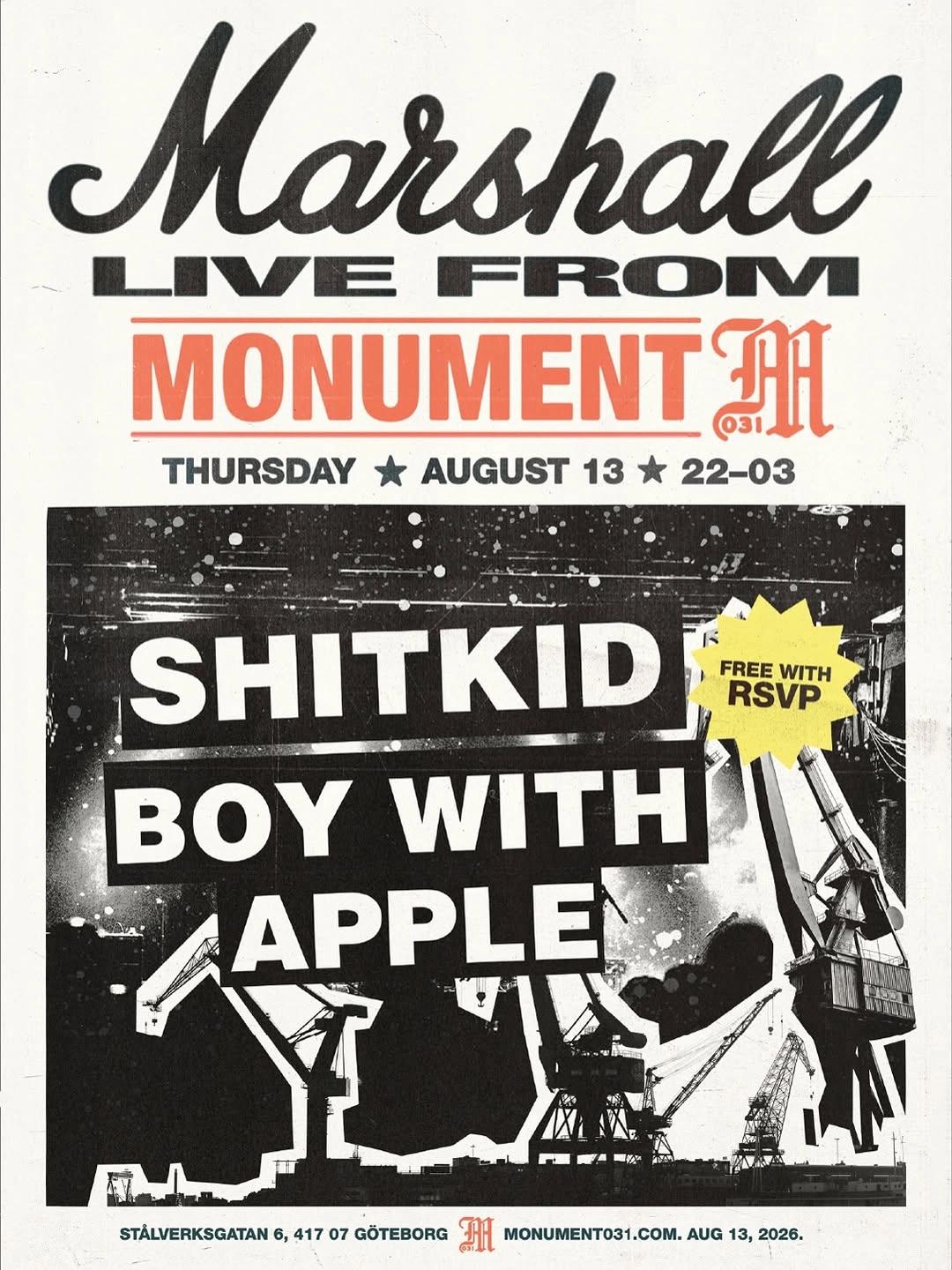 Marshall Live from Monument: ShitKid & Boy With Apple