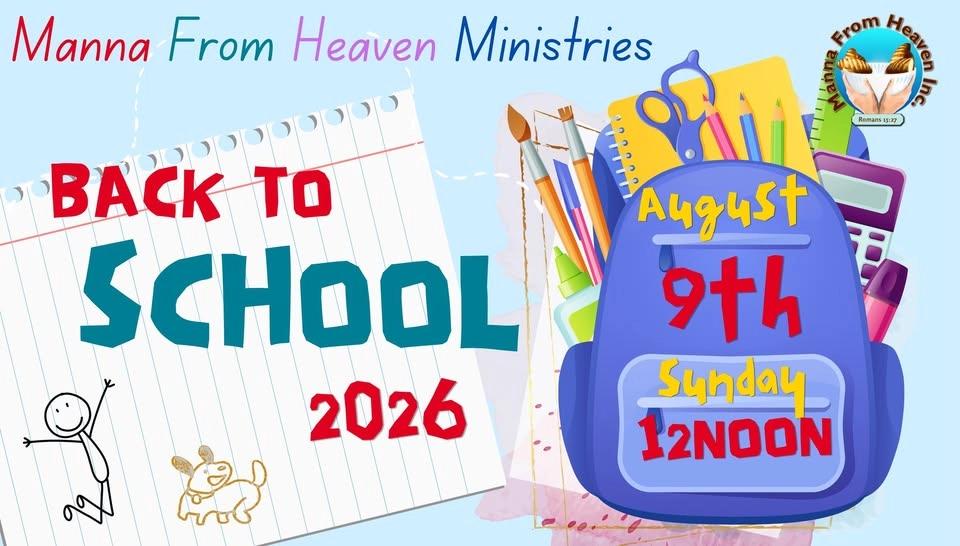 Manna from heavens loaded backpack school supplies giveaway