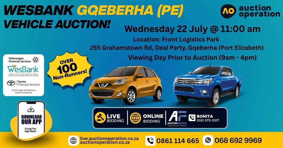 WesBank Gqeberha (PE) Vehicle Auction!