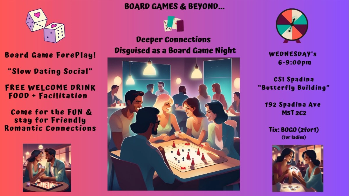 π BOARD GAMES & BEYOND | "SLOW DATING SOCIAL" FREE: DRINK/FOOD/FUN & HOST πββοΈ