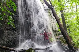 10 meters high waterfall and walk