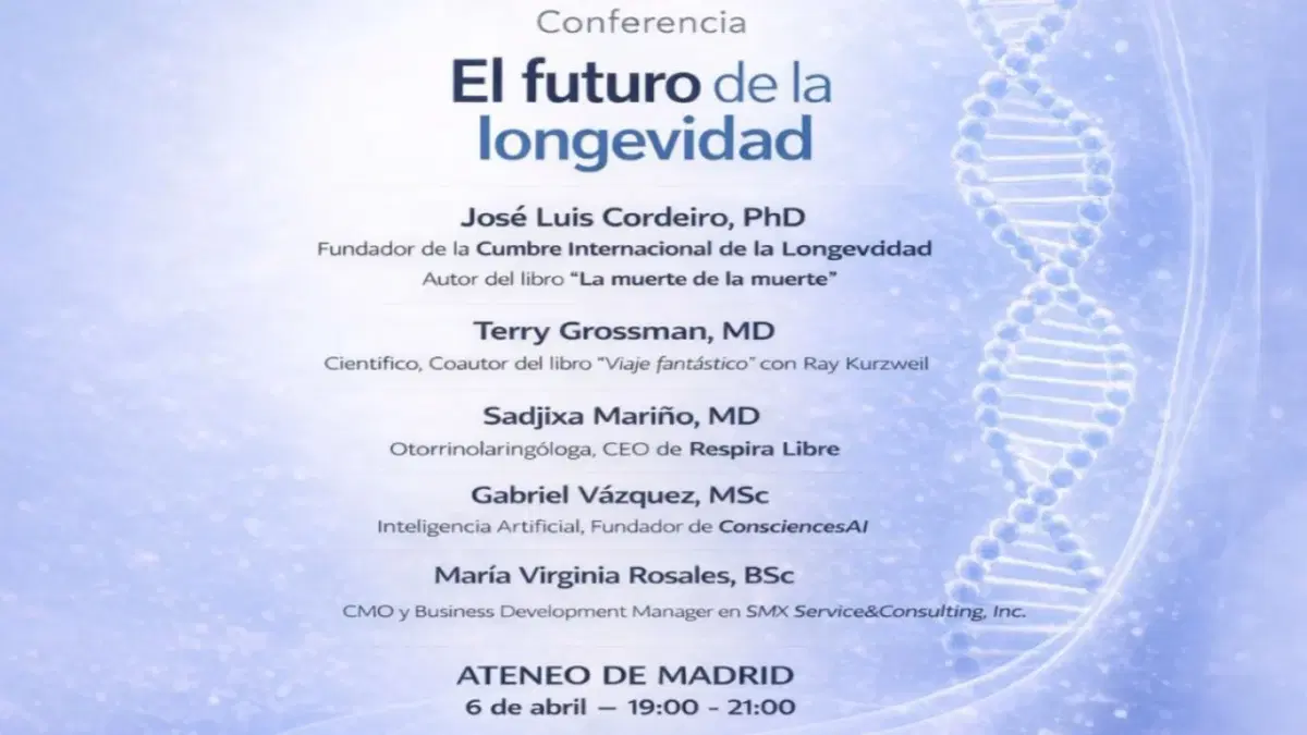 EL FUTURO DE LA LONGEVIDAD, Ateneo de Madrid: lunes 6 de abril, 19:00-21:00, CET