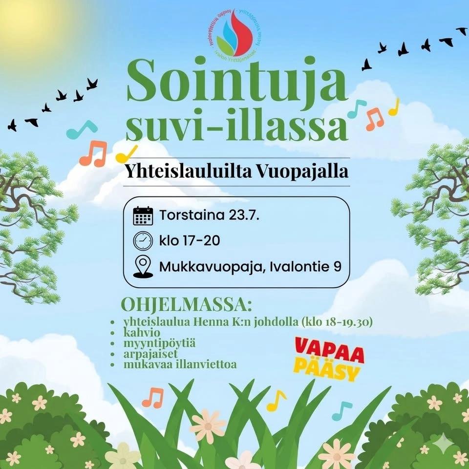 🎶 Sointuja suvi-illassa – Yhteislauluja Vuopajalla 🎶