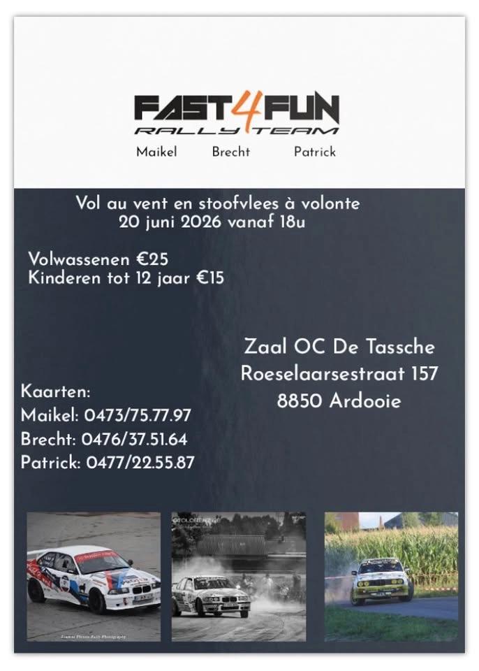 1ste Eetfestijn tvv Fast4Fun Maikel, Brecht en Patrick