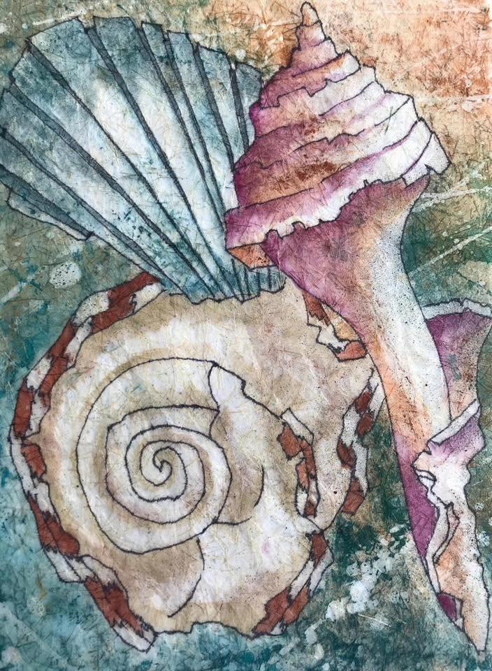 Seashell water color Batik