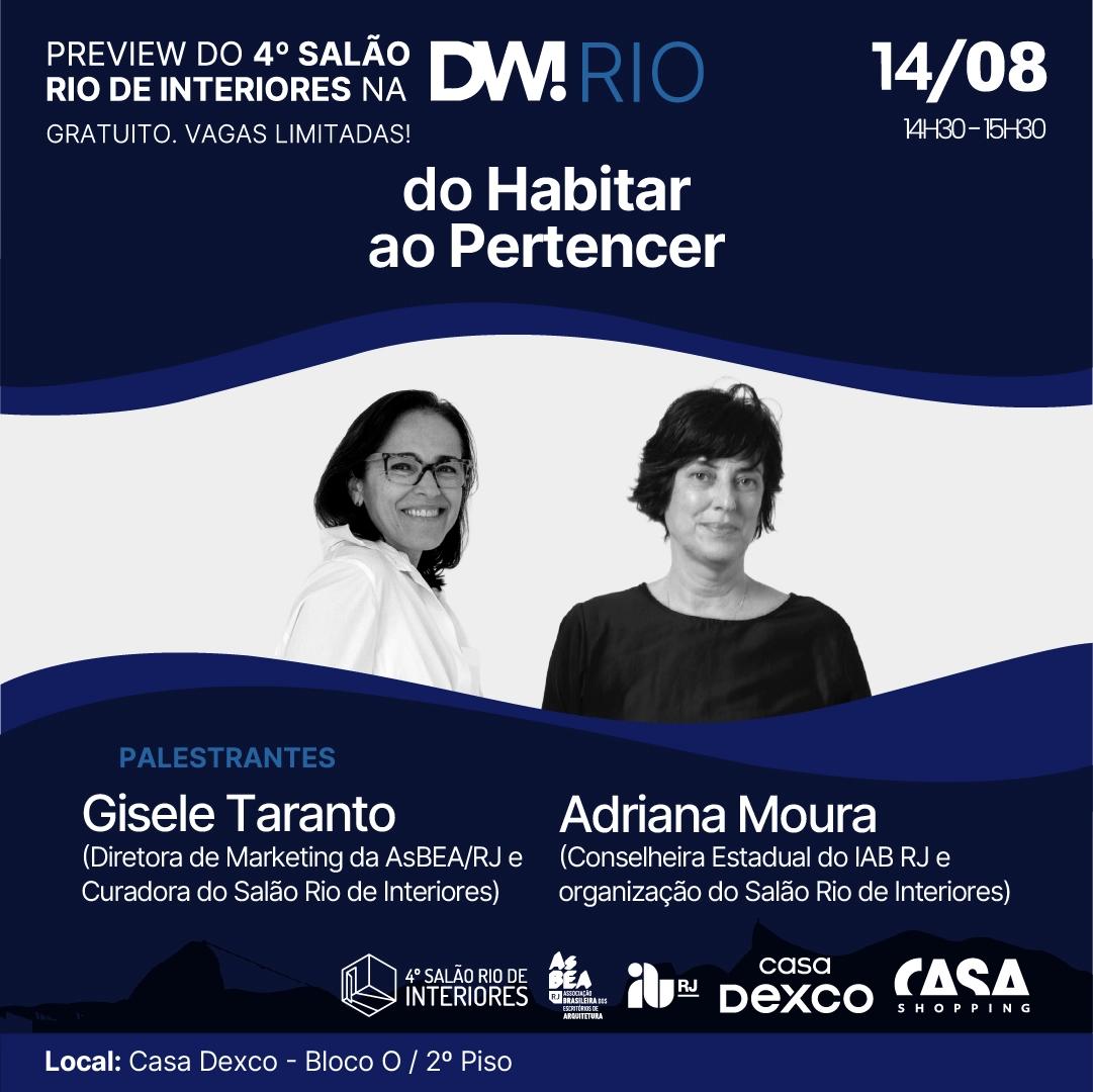 Preview do 4º Salão Rio de Interiores - 14/08 - na Casa Dexco