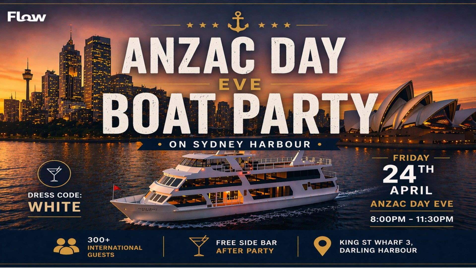 🌅 SUNSET Boat Party + Free After party🚤