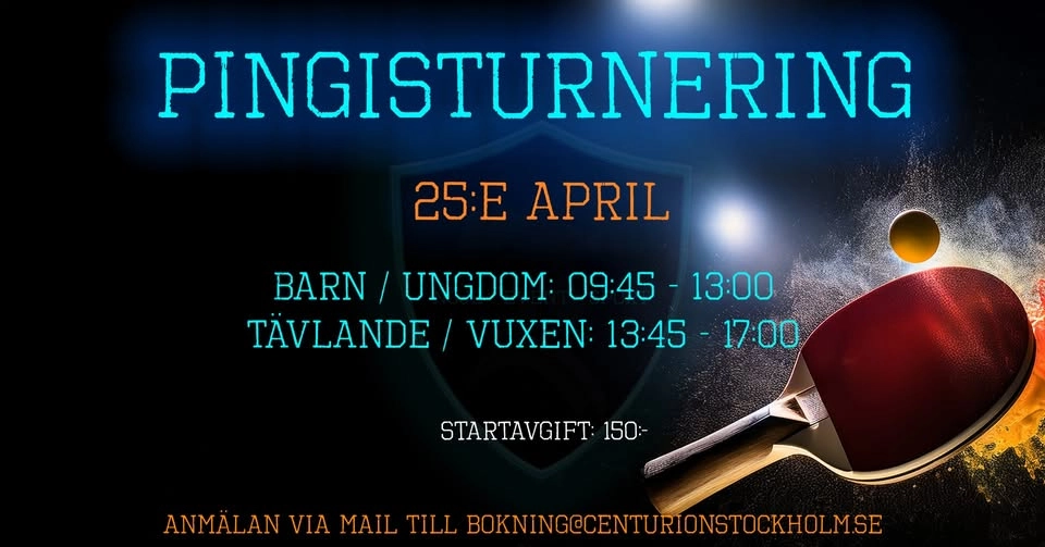 Pingisturnering på Centurion i Sickla