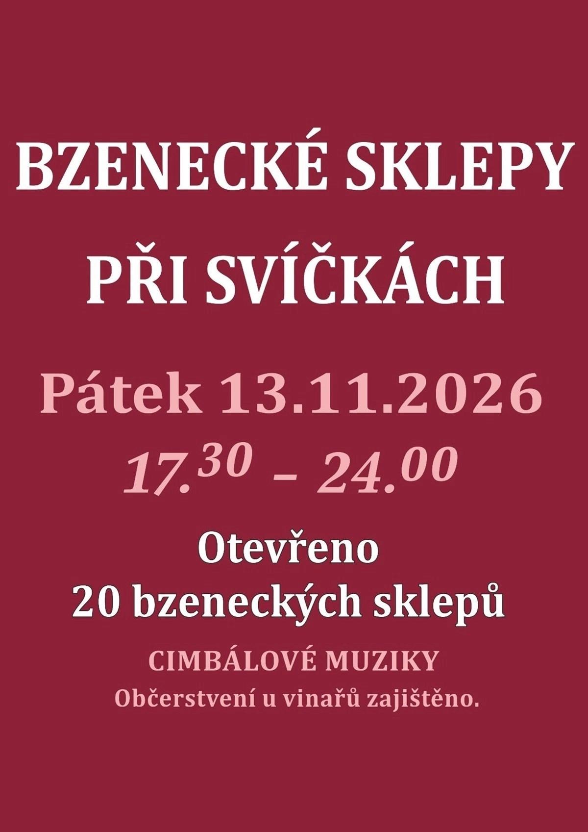 Bzenecké sklepy při svíčkách
