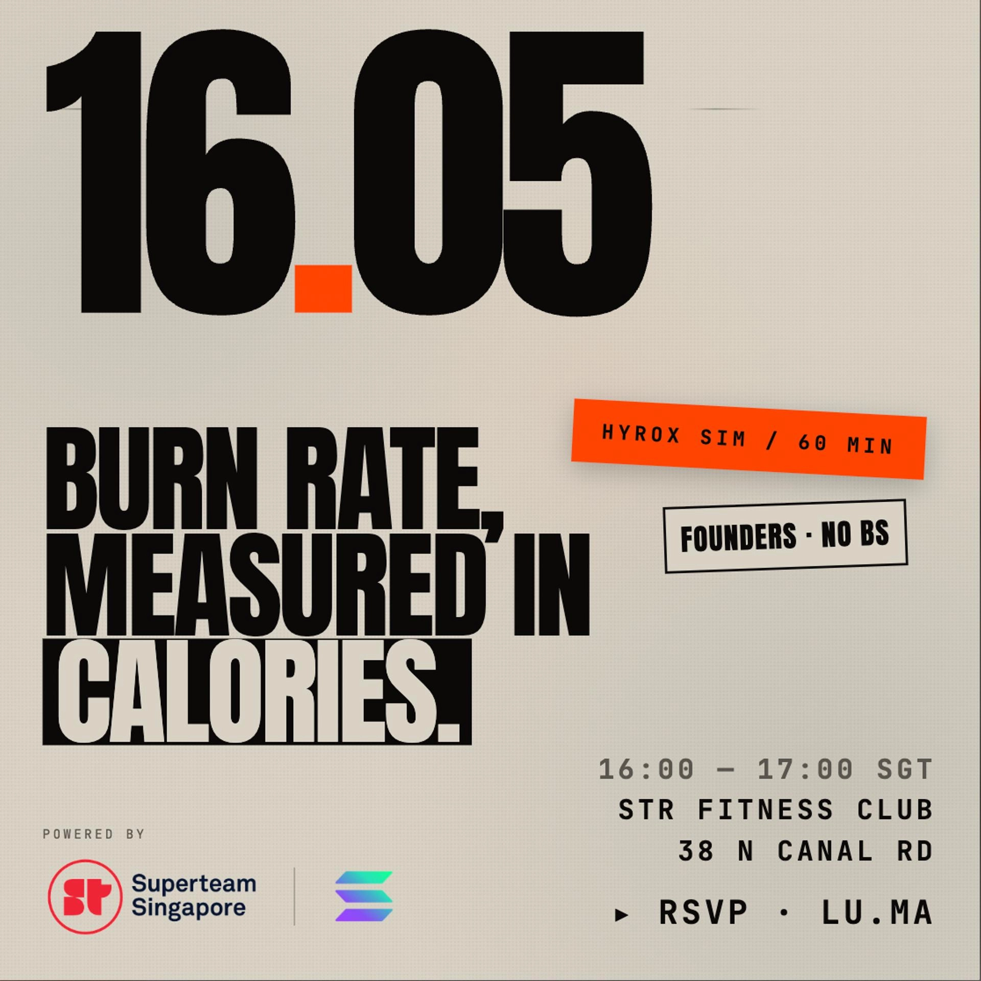 Burn Rate, Measured in Calories