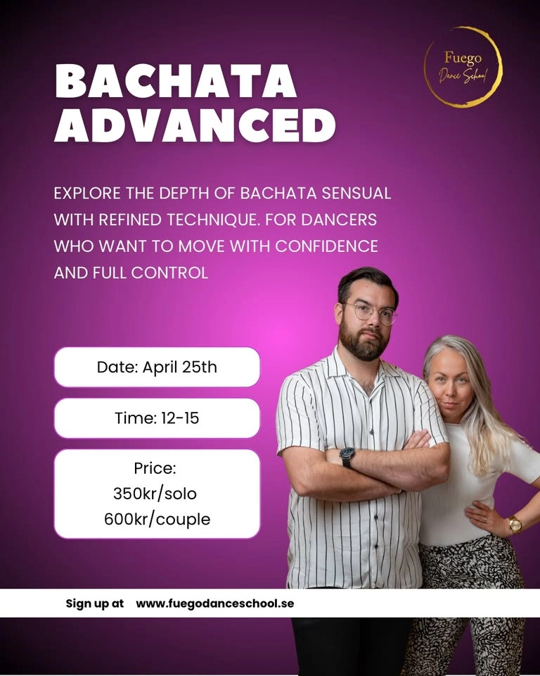 âš Bachata Sensual Advanced â April 25 | 3 Hours âš