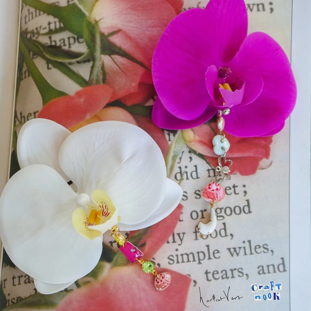 charming orchid hair clips