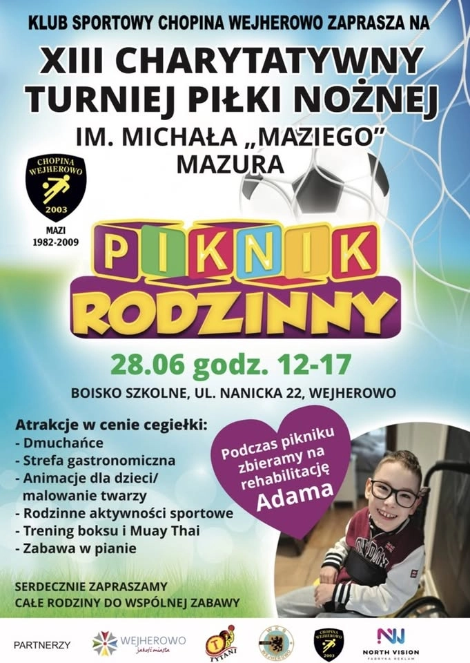 XIII Turniej Charytatywny Piłki Nożnej im. Michała Mazura + piknik rodzinny