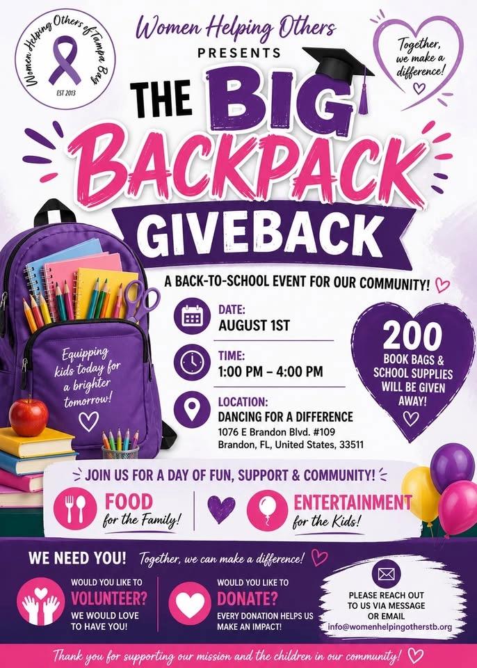 🎒💜 The Big Backpack Giveback 💜🎒