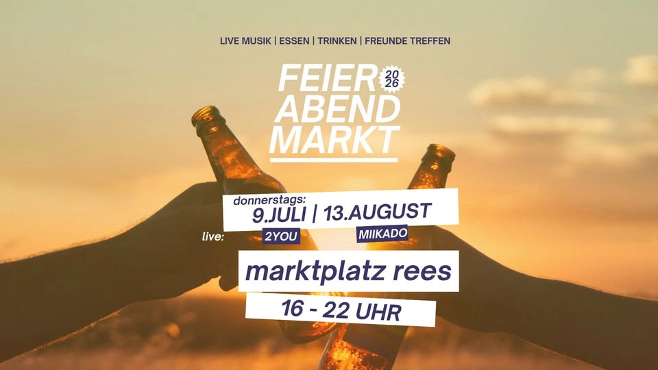Feierabendmarkt Rees | Do, 13. August 2026 | 16-22 Uhr