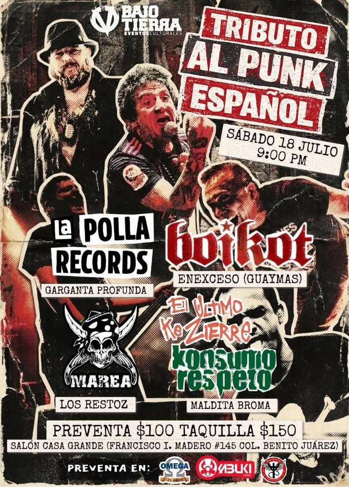 NOCHE DE TRIBUTOS AL PUNK EN ESPAÑOL !!!
