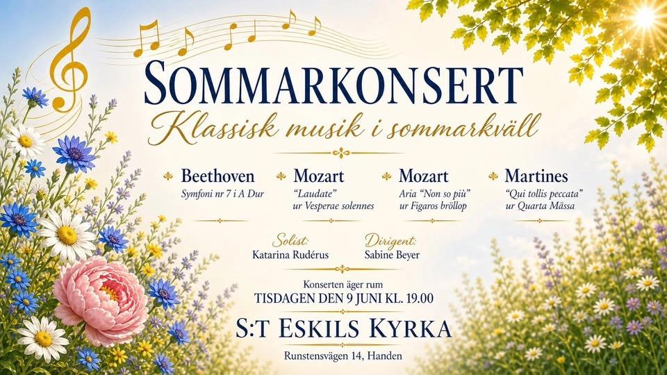 Haninge Sinfonietta - Sommarkonsert tisdagen den 9 juni 2026, kl.19.00