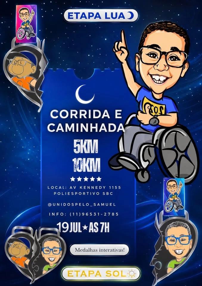 correndo com o Samuel