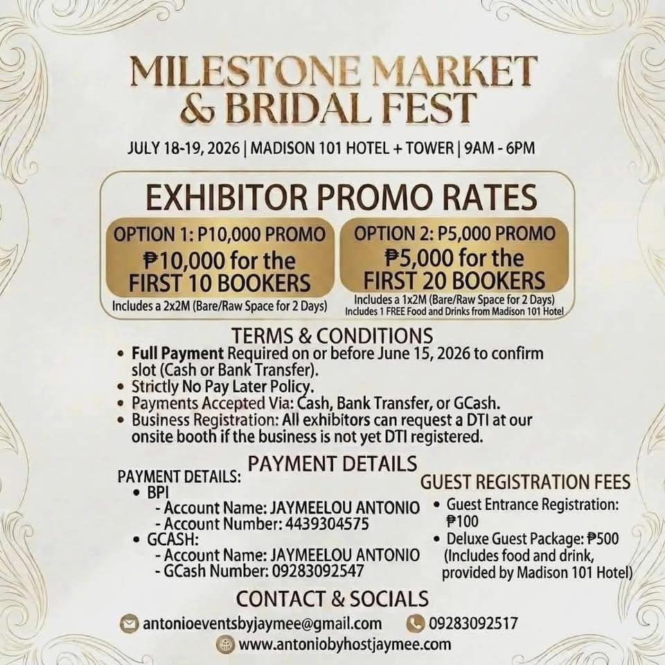 madison 101 hotel qc Milestone Market & Bridal Fest