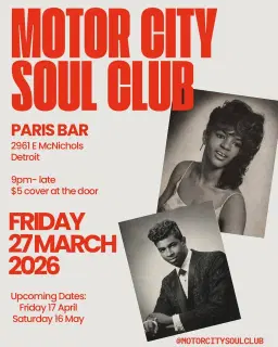 Motor City Soul Club March 2026!