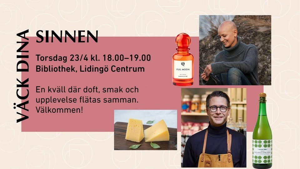 Välkommen till en exklusiv kväll för dina sinnen, 23/4 kl. 18-19
