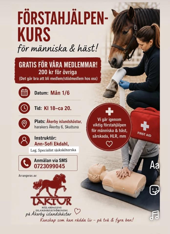 Förstahjälpenkurs för människa & häst!