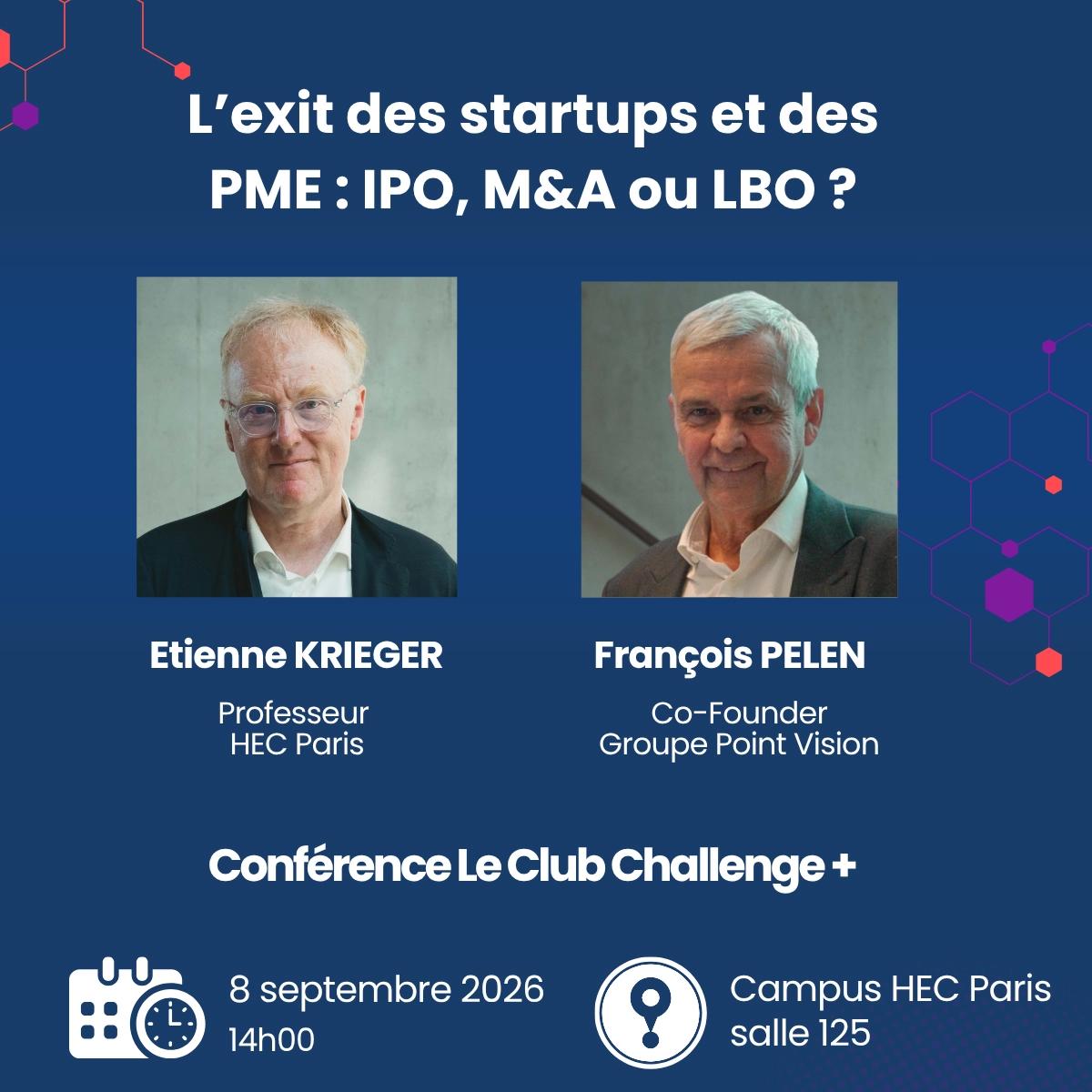 Conférence : L'exit des startups et des PME : IPO, M&A ou LBO ?