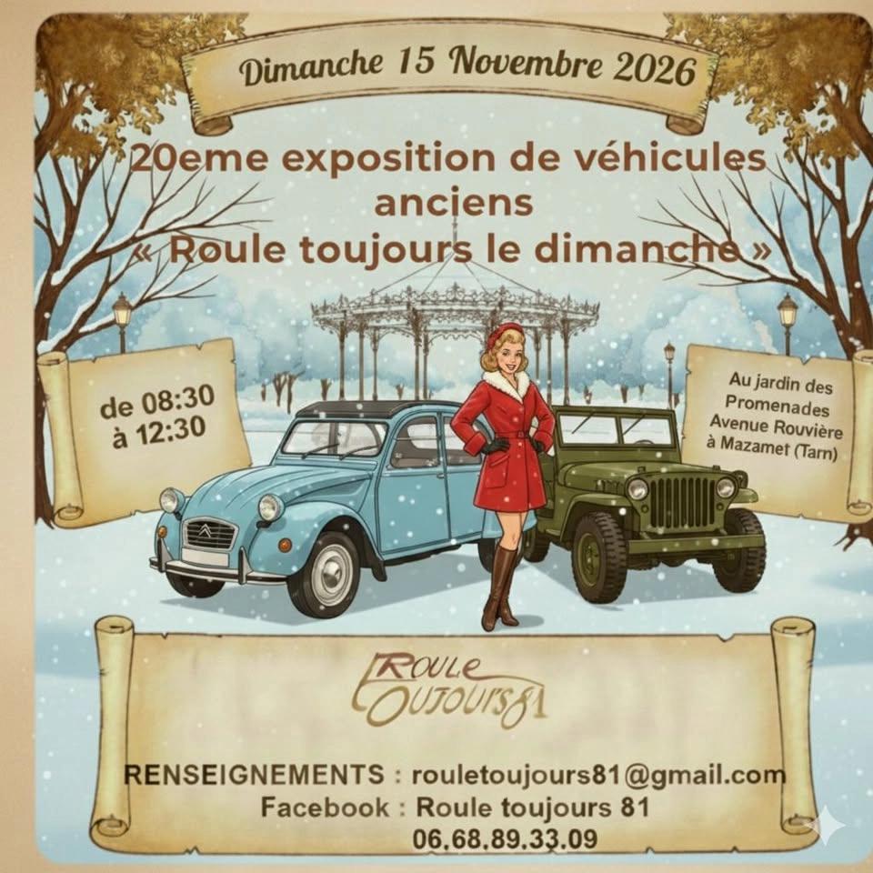 20ème exposition gratuite de véhicules anciens à moteur ou de prestige