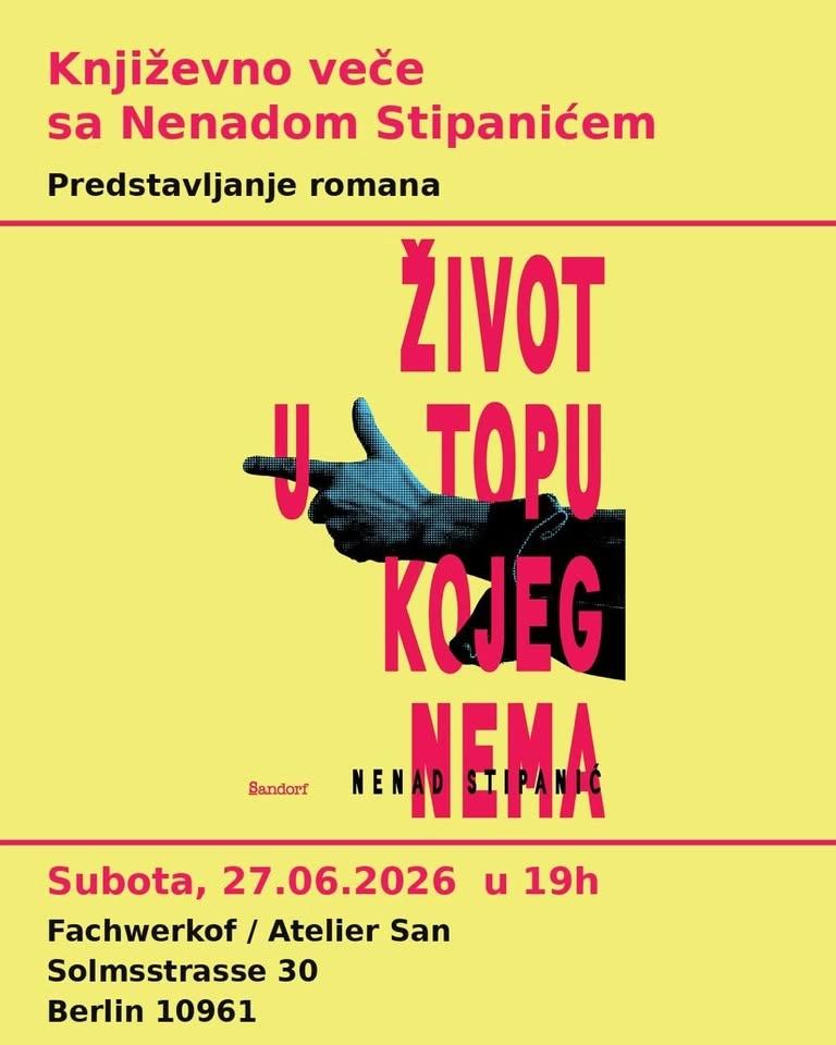 Književno veče sa Nenadom Stipanićem: Predstavljanje romana "Život u topu kojeg nema"
