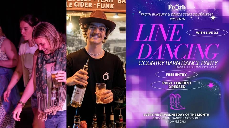 Line Dance Country Party (Monthly) - Froth Bunbury