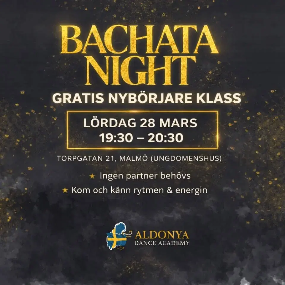 ★Gratis nybörjare bachata klass & social dans efteråt • Aldonya Dance Academy★