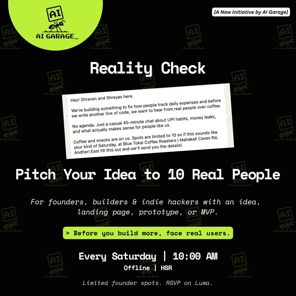 Reality Check: Pitch Your Idea to 10 Real People