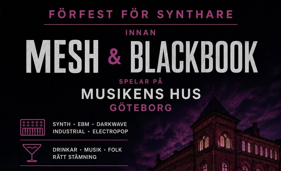 Förfest (för alla) inför Mesh & Blackbook i Göteborg