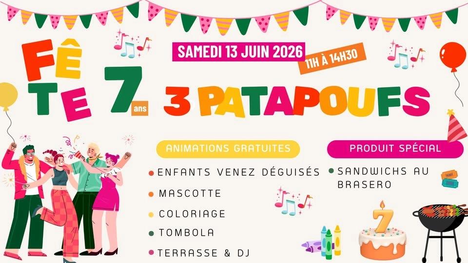 🎉 𝗟𝗘𝗦 𝟯 𝗣𝗔𝗧𝗔𝗣𝗢𝗨𝗙𝗦 𝗙Ê𝗧𝗘𝗡𝗧 𝗟𝗘𝗨𝗥𝗦 𝟳 𝗔𝗡𝗦 ! 🎉