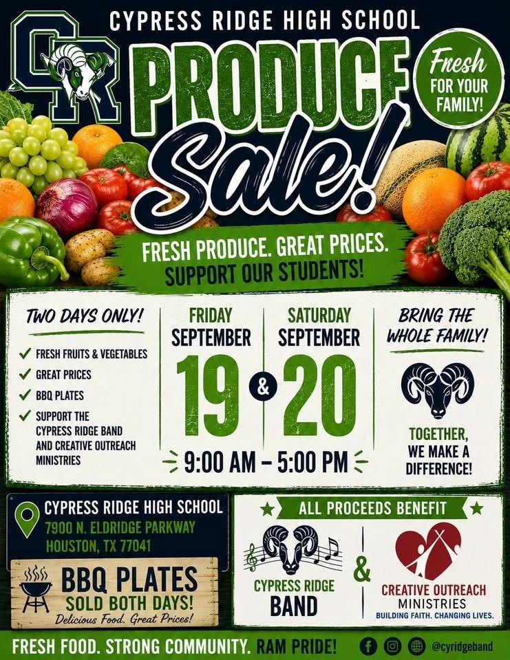 Cypress Ridge HS Produce Sale 2026