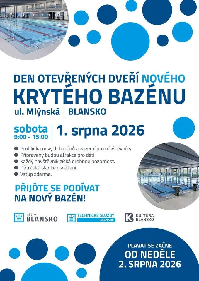 Den otevřených dveří nového krytého bazénu