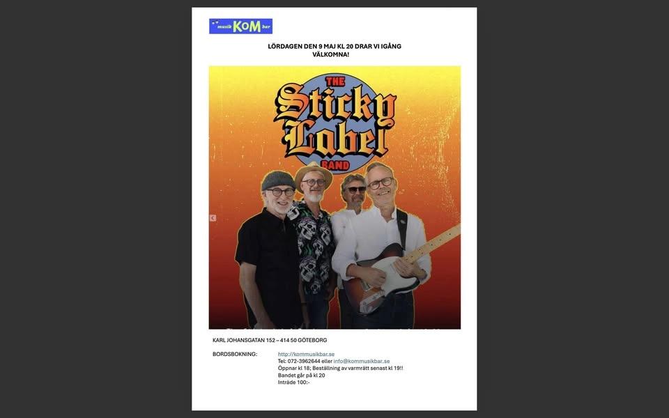Sticky Label band på KoM musik & bar