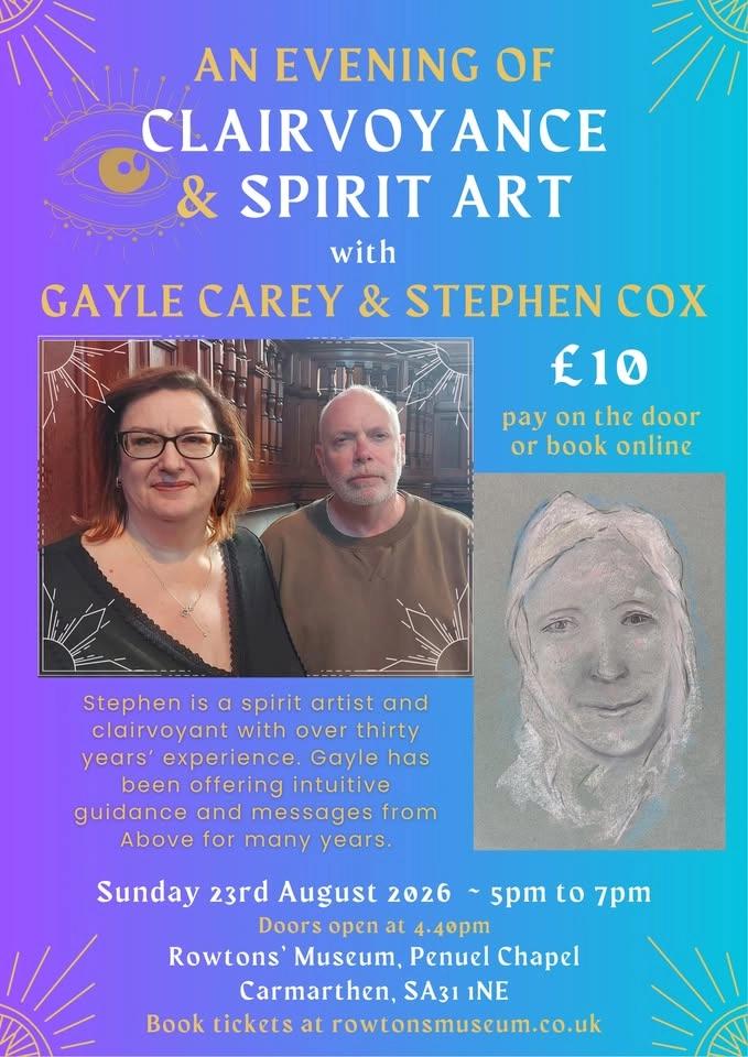 EVENING OF CLAIRVOYANCE & SPIRIT ART WITH GAYLE CAREY & STEPHEN COX