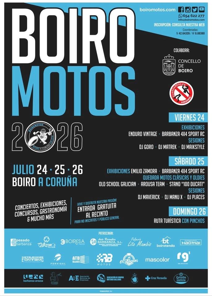 Concentración Motera BOIROMOTOS Boiro, A Coruña. Organiza Motoclub BOIROMOTOS